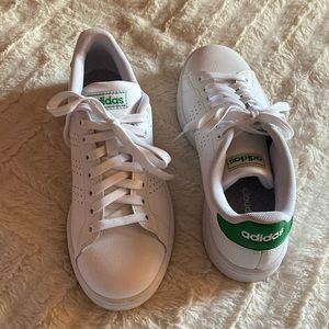 ADIDAS White and Green Sneakers